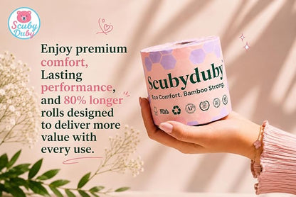 Bamboo Toilet Paper | 24 Mega Rolls | 3-Ply | 350 Sheets | PFAS Free | FSC Certified | Septic Safe | Tree-Free Toilet Tissue | Soft & Strong for Sensitive Skin | Plastic-Free Packaging