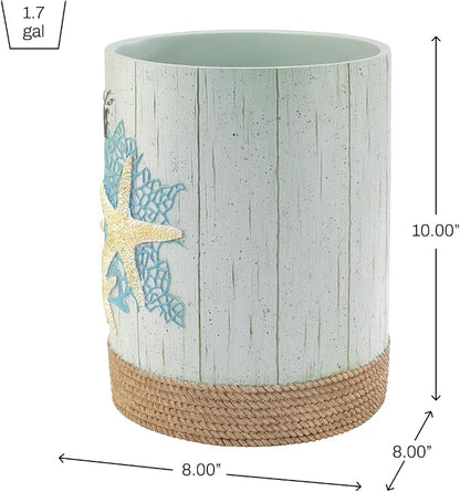 Avanti Linens - Waste Basket, Decorative Trash Can, Coastal Inspired Bathroom Decor (Beachcomber Collection)