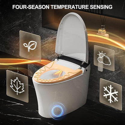 Smart Toilet with Bidet Built in, Bidet Toilet with Powerful Flush, Auto Open/close Lid, Foot Sensor Operation, Intelligent induction Heat Seat, Smart Toilet with instant Warm Water (ST-PLUS)