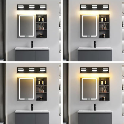 LED Modern Bathroom Vanity Light Fixtures (3-Light, 24-Inch)(5CCT, Dimmable), Matte Black Modern Bathroom Wall Lighting Fixtures Over Mirror (3000K/3500K/4000K/5000K/6000K)