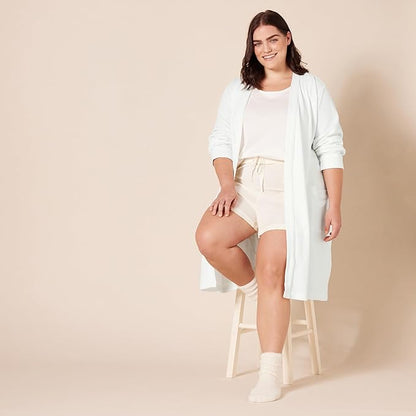 Amazon Essentials Women's Lightweight Cotton Waffle Mid-Length Bathrobe (Available in Plus Size)