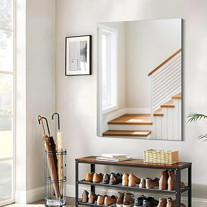 CILIBER Frameless Mirror, 30x40 Inch Rectangle Vanity Mirror for Wall, Large Bathroom Mirror Over Sink with Polished Edge, 3mm Tempered Glass, Horizontal or Vertical Hanging