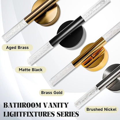 LED Bathroom Vanity Lights,16 inch Bathroom Light Fixtures Over Mirror,3000K Natural Warm Light, ETL＆UL Listed, Modern Wall Sconce for Bedroom,Living Room,Hallway,Black