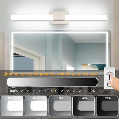 Bathroom Vanity Light Brushed Nickel, Modern LED Bathroom Lighting Fixtures Over Mirror, 5CCT Dimmable 40 Inch Vanity Lighting Fixtures for Bath