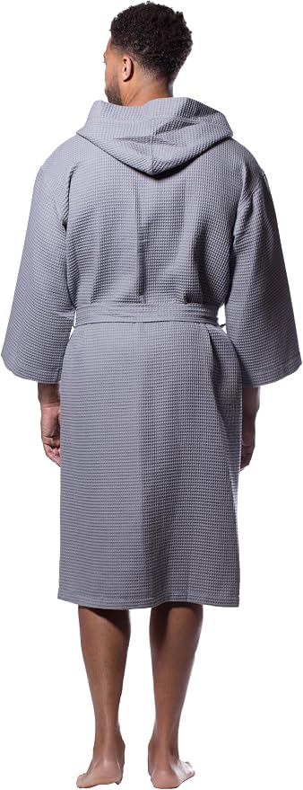 Turquaz Womens Lightweight Waffle Kimono Bathrobe for Men - Soft Quick-Dry Spa & Summer Towel Robe, Cotton Blend