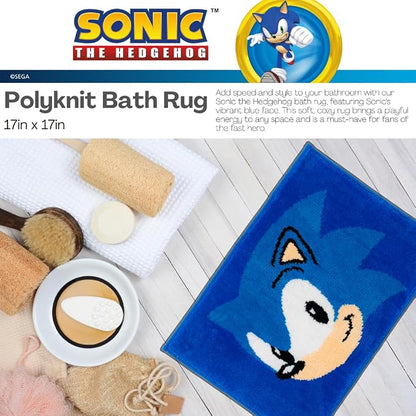 Sega Sonic The Hedgehog Gamer Kids Non Slip Poly Knit Plush Bathroom Mat Rug (Officially Licensed Product) By Franco