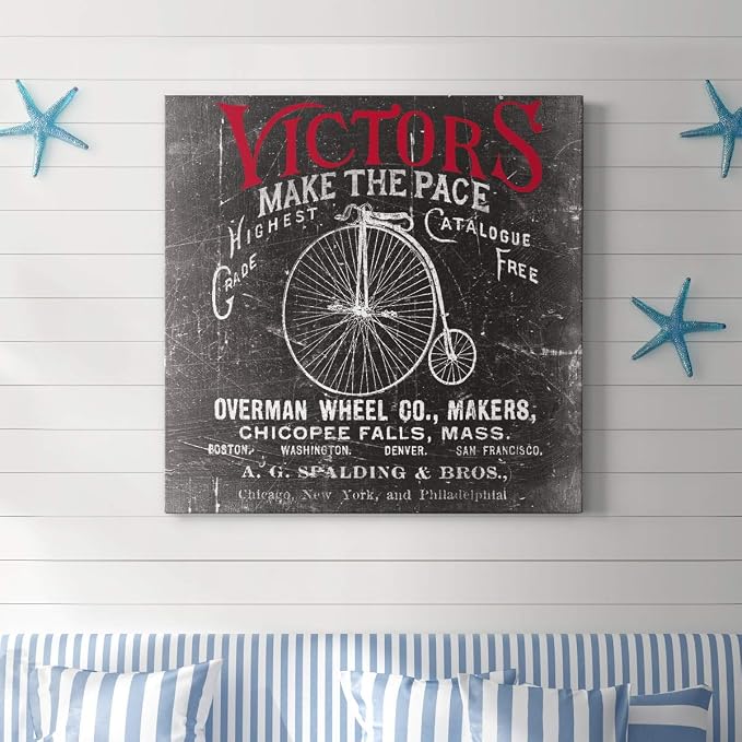 Renditions Gallery Antique Bicycle Wall Art, Premium Gallery Wrapped Canvas Decor, Ready to Hang, 32 in H x 32 in W, Made in America Print