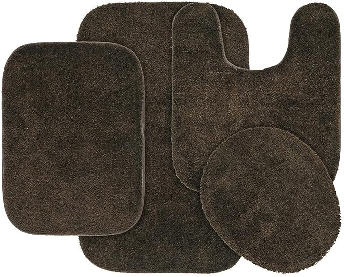 Garland Rug Traditional Bath Rug Set, 4-Piece, Chocolate