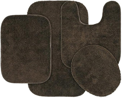 Garland Rug Traditional Bath Rug Set, 4-Piece, Chocolate