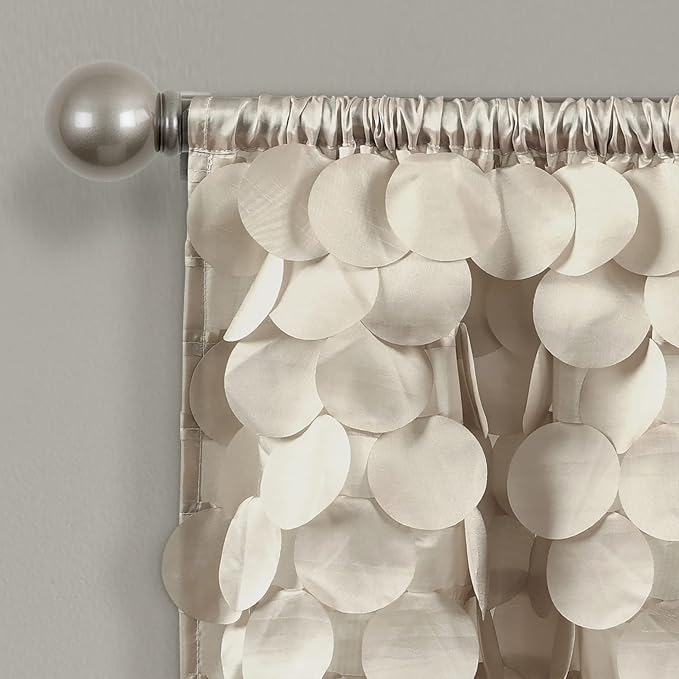 Lush Decor Gigi Window Curtain Valance, 14" Long x 70" Wide, Wheat (Pack of 4)