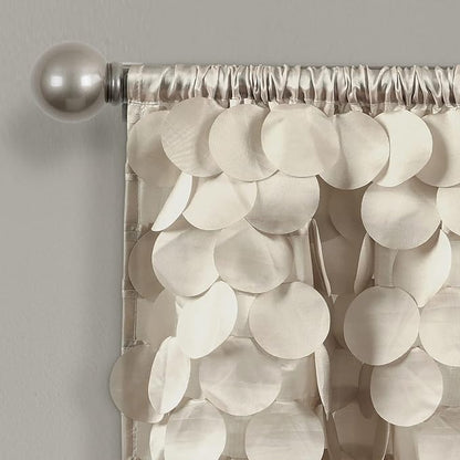 Lush Decor Gigi Valance Curtain Single 70" W x 14" L Wheat - Neutral Valances for Windows - Vintage Kitchen Curtains - Glam Decor - Bathroom Valance