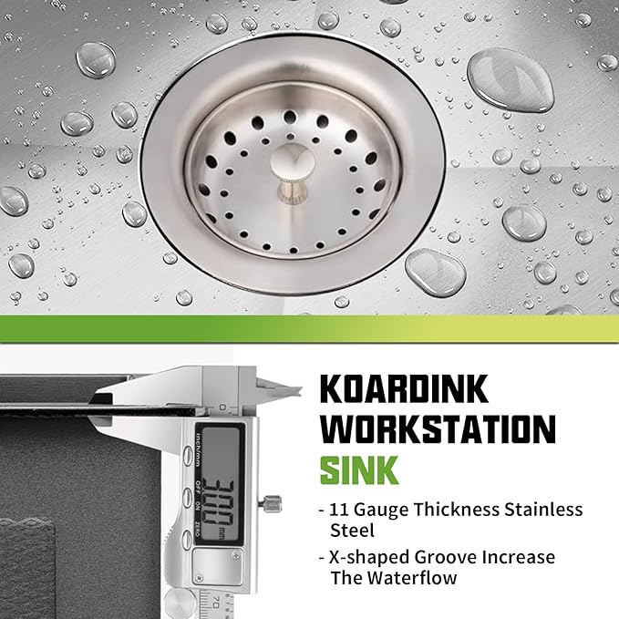Kitchen And Bar Sink, 27x18 Inch Stainless Steel Undermount Modern Single Bowl Kitchen And Bar Sink Combo-Silicon Mat,Drain Strainer Set Compatibility With Various Kitchen&Bar Style