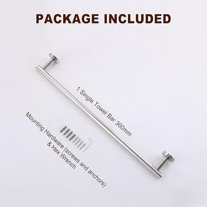 SEIDO Towel Holder Chrome with 9.6" Usable Length, 304 Stainless Steel Hand Towel Bar for Bathroom & Kitchen, 12 Inch Towel Racks for Bathroom, Polished Chrome