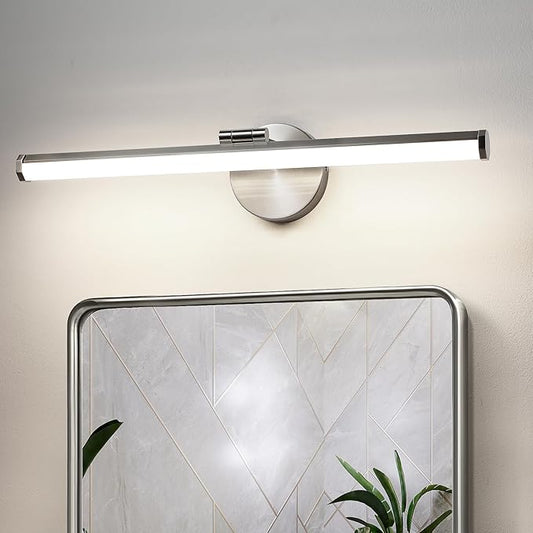 KAISITE Bathroom Light Fixture Over Mirror 22IN Brushed Nickel Vanity Lighting Fixture Dimmable LED Vanity Light Rotatable Modern Bathroom Light Bar 18W 3000K