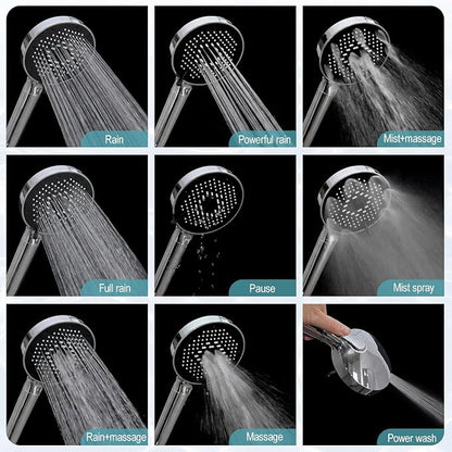 12 Inch Wide Rain Shower Head with Filtered Handheld Combo, High Pressure Rainfall Shower Head, 9 Spray Modes Handheld with 9-Inch Extension Arm, Comes with Filter Removes Chlorine (Chrome)
