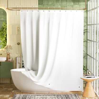 Bathway Shower Curtain Liner, White Shower Curtain Liner 72x78 Lightweight PEVA Waterproof Shower Curtain Liner Plastic with 3 Magnets and 12 Rustproof Metal Grommets, Long Shower Liner for Bathroom
