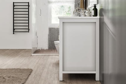 Artemis 48 in. White Double Sink Bath Vanity with Engineered Top and Undermount Porcelain Sinks