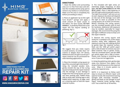 HIMG Bathtub & Shower Pan Repair Kit, Compatible with V&B Alpin White