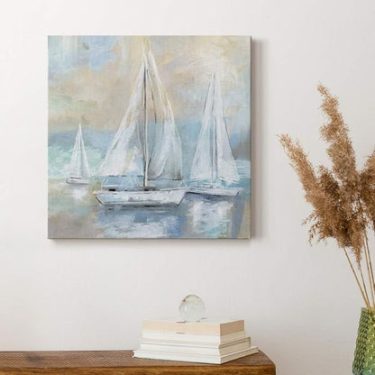 Renditions Gallery Sail Away Wall Art, Premium Gallery Wrapped Canvas Decor, Ready to Hang, 16 in H x 16 in W, Made in America Print