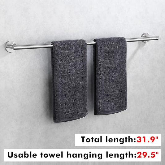 KES 29.5 Inches Towel Bar for Bathroom Shower Hand Towel Holder Hanger SUS304 Stainless Steel RUSTPROOF Wall Mount Brushed Steel, Total Length 31.9 Inch, A2000S80-2