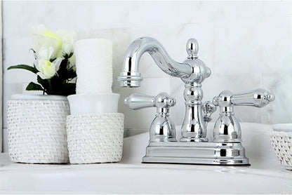Kingston Brass KB1601AL Heritage 4-Inch Centerset Lavatory Faucet with Metal Lever Handle, Polished Chrome