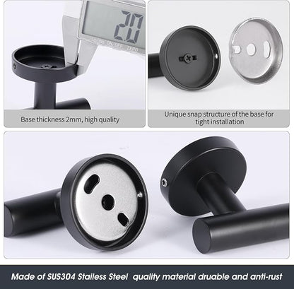 18 Piece Matte Black Bathroom Hardware Set, Towel bar Set for Bathroom | 24 inch Towel bar, Bathroom Towel Rack, Towel Ring, Toilet Paper Holder, Towel Hook, Bathroom Accessories Set