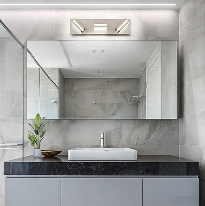 Bathroom Lights Fixtures Over Mirror, 360°Rotate Modern LED Vanity Lights for Bathroom, Dimmable & High CRI Acrylic Wall Lighting, No Assembly Required (Brushed Nickel, 3-Light, 16 Inch)