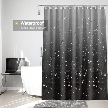 Black Shower Curtain Liner, 4G PEVA Shower Liner, Plastic Peva Waterproof Shower Curtains, 72x72 inch with Grommet Holes 3 Magnetic Weights