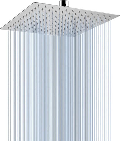 Voolan Rain Shower head, High Pressure Shower Head Made of 304 Stainless Steel, Relaxed Shower Experience Even at Low Water Flow and Pressure (10" Chrome)