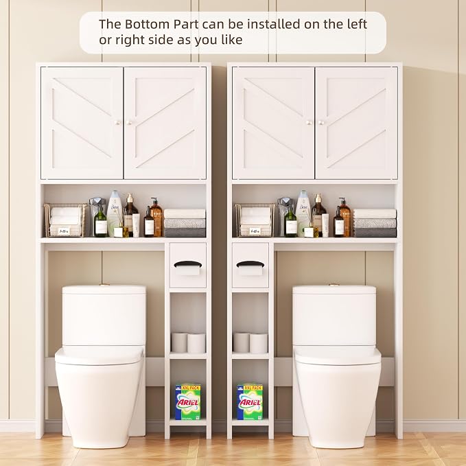 Shintenchi Over the Toilet Storage Cabinet, Bathroom Storage Cabient, White