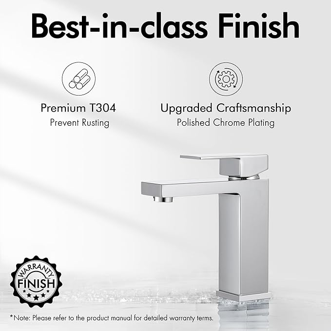 KES Chrome Bathroom Sink Faucet Single Hole Bathroom Faucets Single Handle for Modern Washroom Vanity RV Farmhouse Sink cUPC Certified Lead-Free, L3120ALFF12-CH