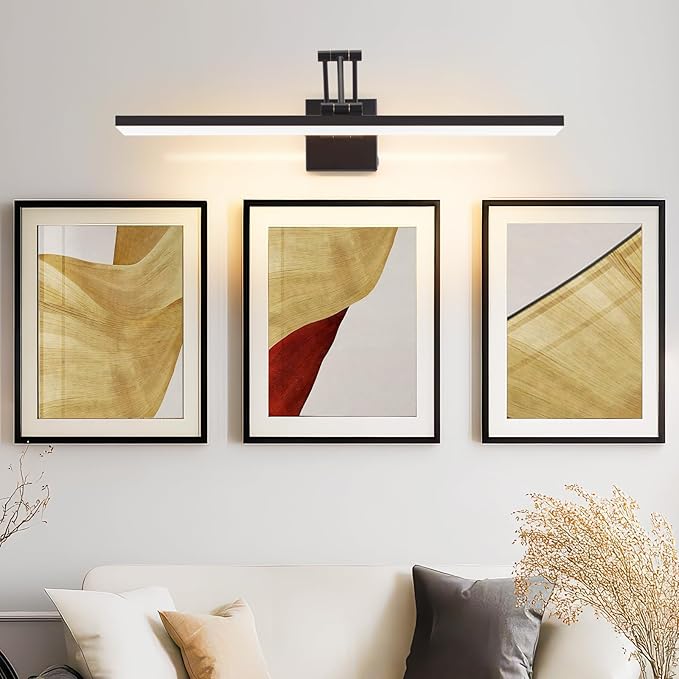 MantoLite 24'' Picture Lights Wall Vanity Lights Bathroom 12W LED Dimmable Modern Mirror Wall Lights Bedroom Adjustable Swing arm Bathroom Lighting Fixture Touch dimming