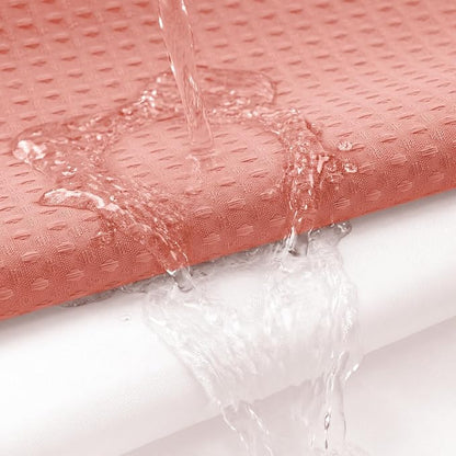 Coral Hook Free Waffle Shower Curtain & Snap-in Fabric Liner,72x81 | Less Time to install, 3 in 1 Fabric Shower Curtain and Liner Set with Magnets, Long, Shower Curtains for Bathroom