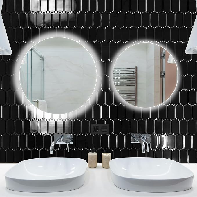 Art3d Hexagon Tile Peel and Stick Backsplash, 10-Pack, 12 x 12 Inch, Black | Superior Thickness, Reliable Adhesion, Warp Resistant, Minimalist Style, Easy to Install, for Kitchen Countertops, Bedroom