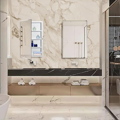 Plastic Medicine Mirror Cabinet for Bathroom, Surface and Recessed Mount