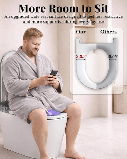 Smart Toilet with Bidet Built In, Auto Open/Close Lid & Seat, Microwave Sensor, Auto Flush, ADA Comfort Height One Piece Elongated Toilet with Tank, Heated Seat, Warm Water & Air Dryer