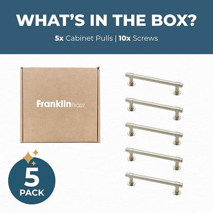 Franklin Brass Francisco 4 in. (102 mm) Satin Nickel Cabinet Drawer Pull (5-Pack)