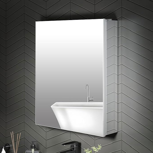 20 x 24 Medicine Cabinet Mirror for Bathroom,Assembly Required,Aluminum Alloy Frame,Recessed/Surface Mounted,Reversible L/R Door,Adjustable Shelves,Bathroom Medicine Cabinet with Mirror