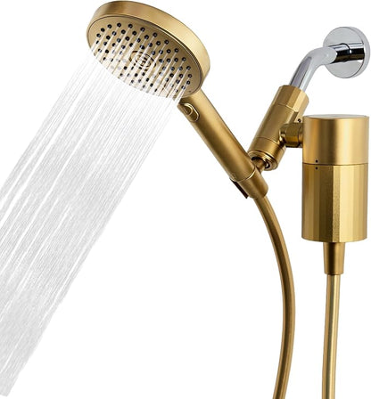 sproos! - Handheld Showerhead, High Performance Filtration, Golden Hour | Healthier Hair and Skin - DIY Installation - Renter Friendly - 3 Spray Functions - 70 Inch Hose - High Pressure Performance