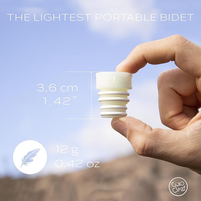 CuloClean Portable Bidet for Toilet, Travel, or Camping. Compatible with Every Bottle. Discreet, Sanitary or Travel Shower. Attachable Stopper. Backcountry Bidet Nozzle (4pcs Glow in The Dark)