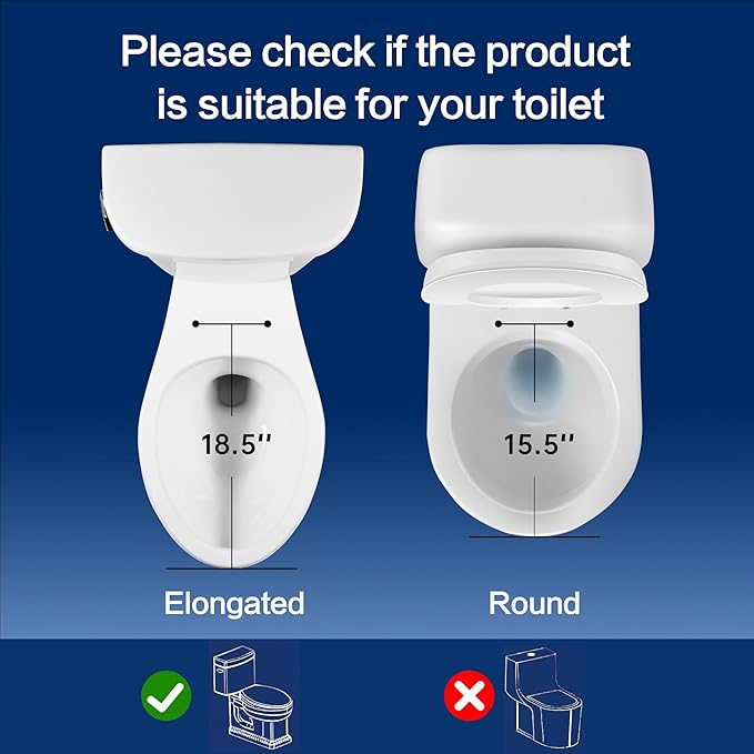 Bidet Seat for Elongated Toilet Seat Non-Electric Soft Close with Quick Release Hinges for Easy Clean Dual Nozzle Front and Rear Wash(PG303A)