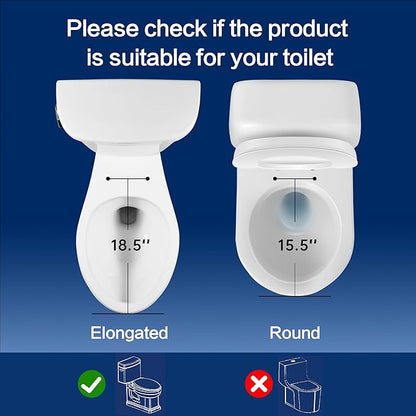 Bidet Seat for Elongated Toilet Seat Non-Electric Soft Close with Quick Release Hinges for Easy Clean Dual Nozzle Front and Rear Wash(PG303A)