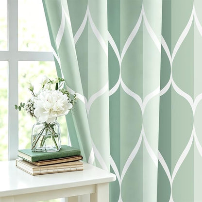 Gelbchu Geometric Shower Curtain for Bathroom, Dark Green, 72x72 Inch | with Hooks, Premium Polyester, Quick Dry, Water Repellent, Machine Washable, Rustproof Grommets, Modern Minimalist