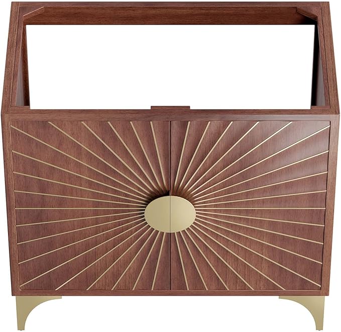 Modway Daylight Bathroom Vanity Cabinet-Sink Basin Not Included, 36 Inch, Walnut