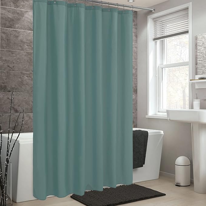 ALYVIA SPRING Waterproof Fabric Shower Curtain or Liner Sea Teal, 72x72 | 3 Magnets, Soft Cloth & Hotel Quality, Machine Washable, Light-Weight, Standard Size