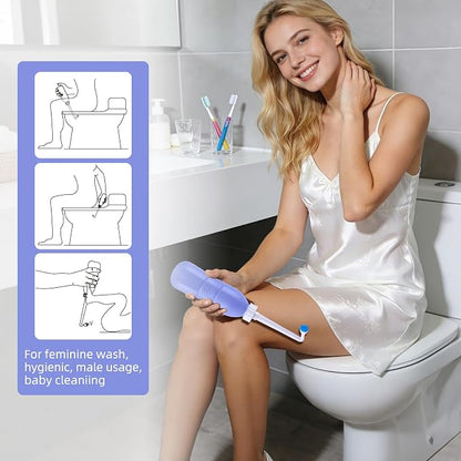 Hibbent Portable Bidet Sprayer and Travel Bidet with Hand Held Bidet Bottle for Personal Cleansing Use Extended Nozzle - Personal Hygiene Care Toilet Bidet Shower/Bathroom Bidet Spray -21.8oz(620ml)