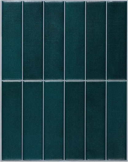 Smart Tiles Peel and Stick backsplash, Stacked Deep Teal, 11.43"x9" | Pack of 5 (3.5 sq ft), Matte, Heat/Moisture Resistant, Low VOC, Kitchen/Bathroom, Renter Friendly, Made in Canada