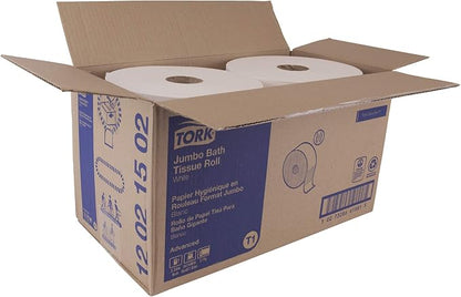 Tork Jumbo Toilet Paper Roll White T1, 2-ply, 6 x 1600 feet, 12021502 | Advanced, 6 Count (Pack of 1)