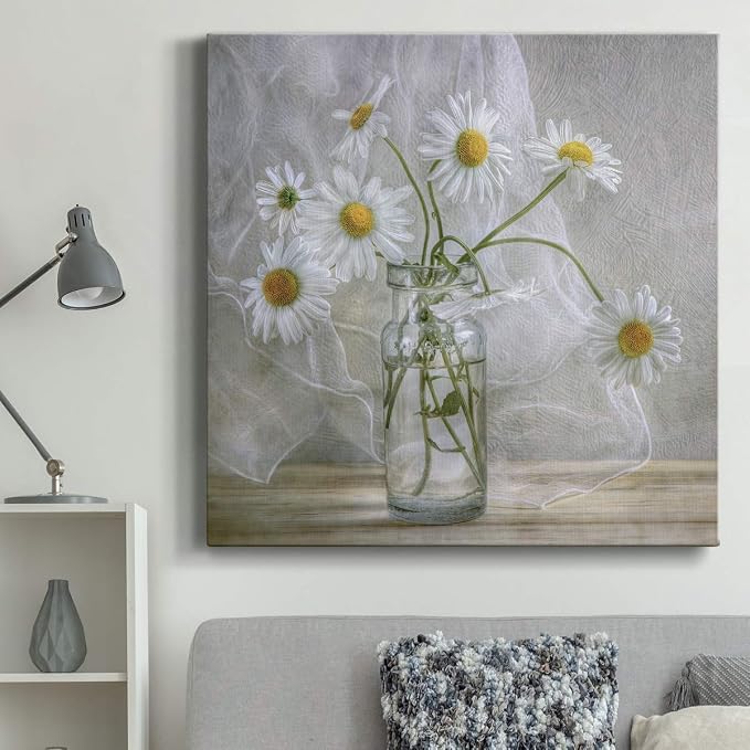 Renditions Gallery Daisies Wall Art, Premium Gallery Wrapped Canvas Decor, Ready to Hang, 40 in H x 40 in W, Made in America Print