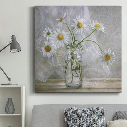 Renditions Gallery Daisies Wall Art, Premium Gallery Wrapped Canvas Decor, Ready to Hang, 40 in H x 40 in W, Made in America Print